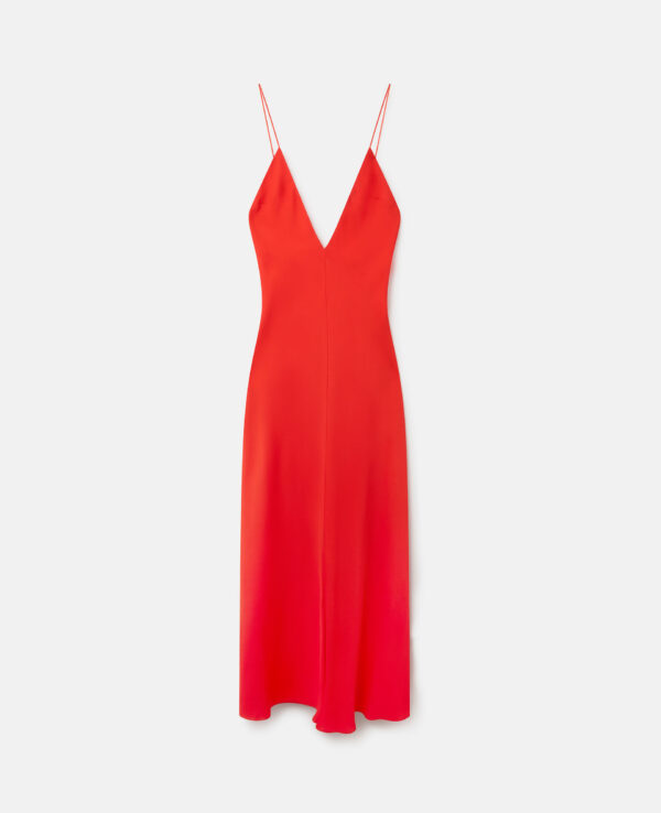 COMPACT CREPE V-NECK MAXI DRESS