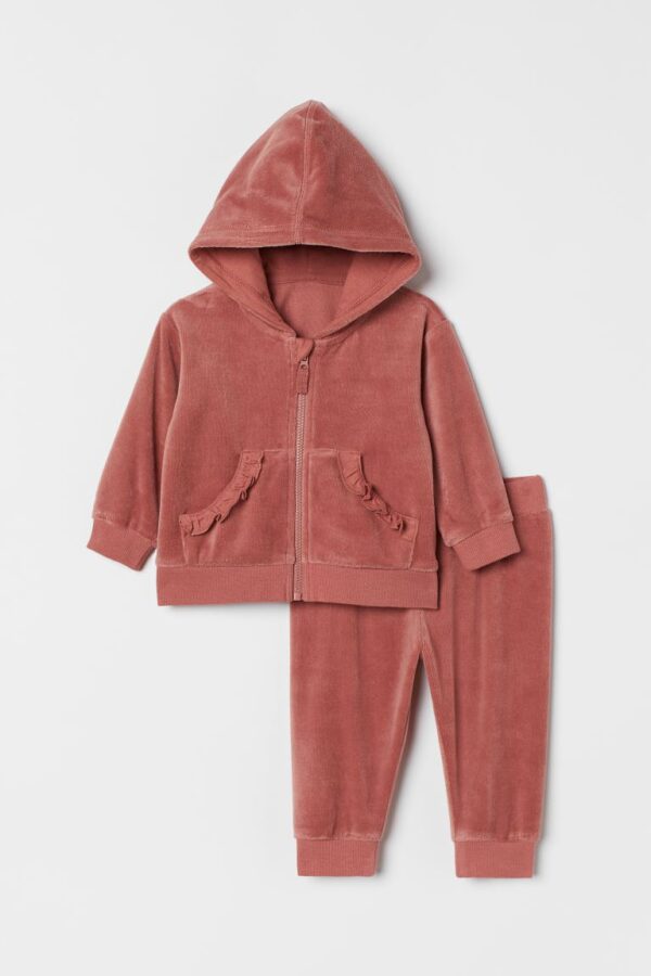 KIDS VELOUR HOODIE AND JOGGER PANTS SET