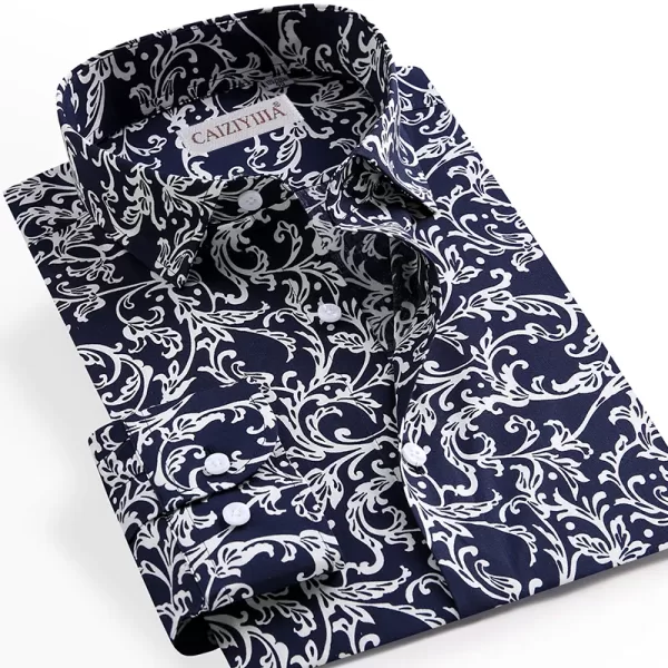 MEN LONG SLEEVE FLORAL PRINT SHIRT